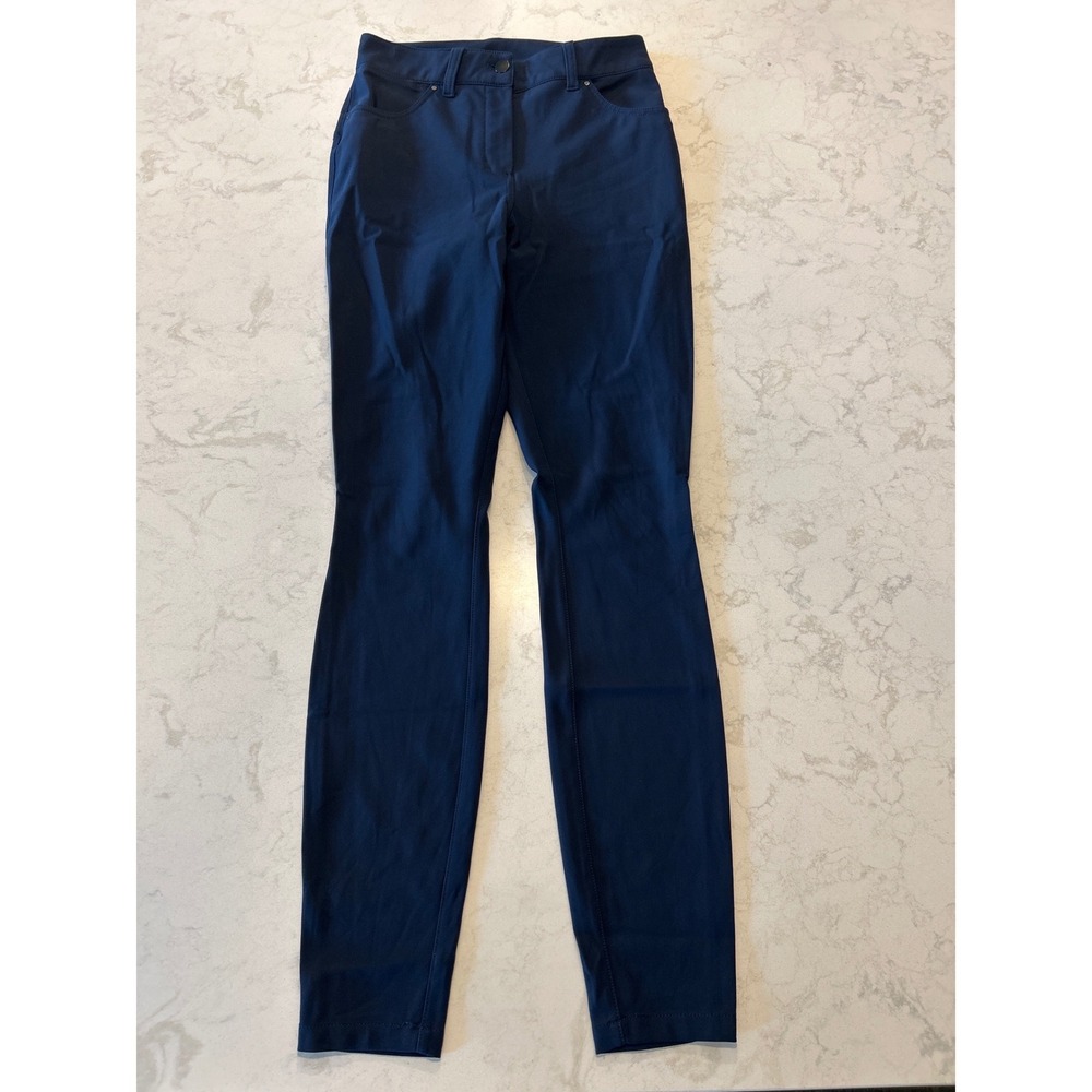 Lululemon City Sleek 5 Pocket Pant Women 26 Navy Warpstreme Slim Rise Office